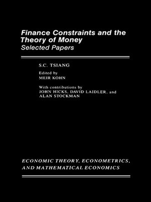 cover image of Finance Constraints and the Theory of Money
